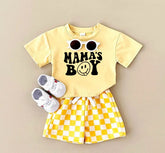 Mama’s Boy T-Shirt & Checkered Shorts Set Hippo Boutique