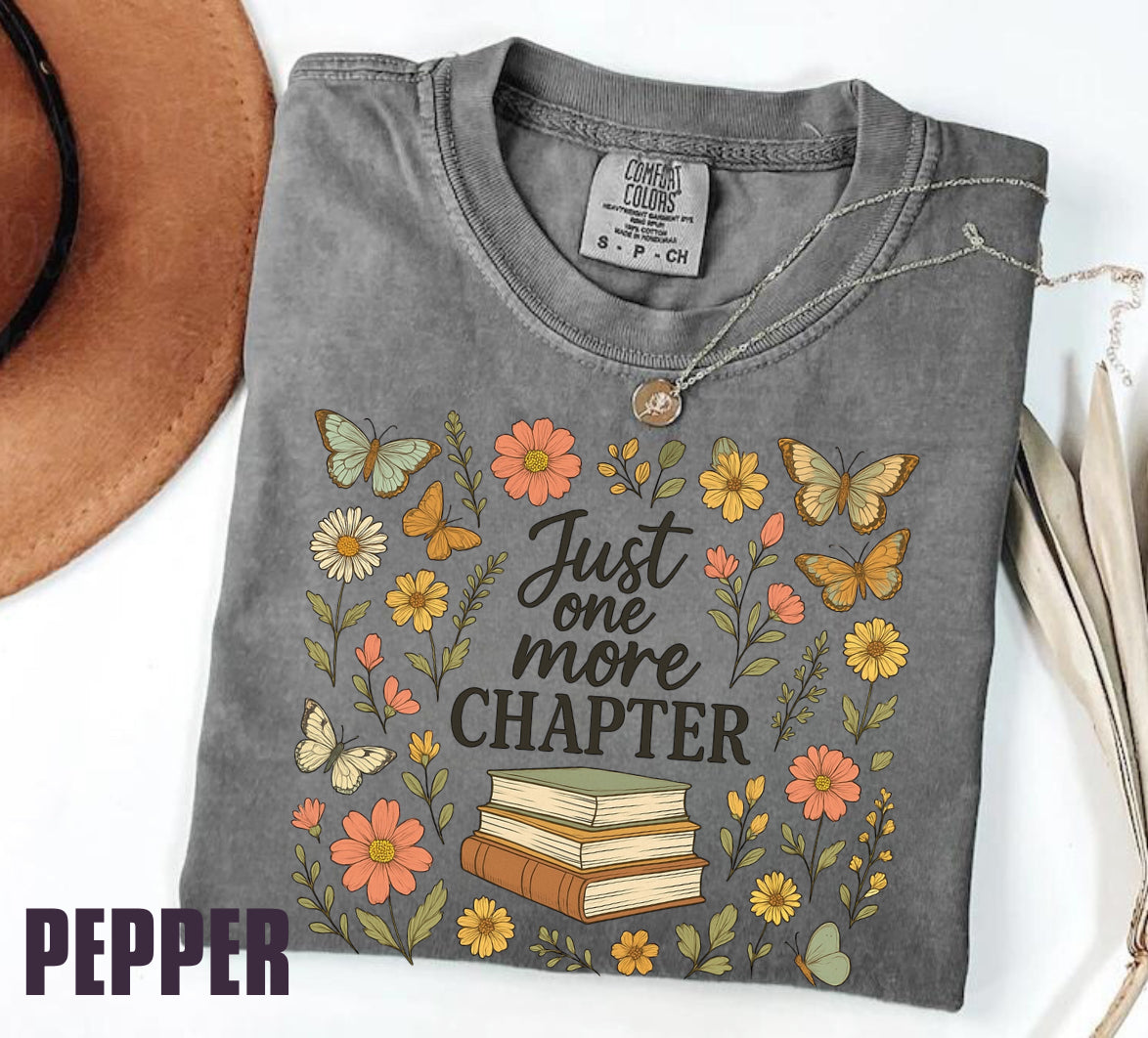 Bookish One More Chapter Floral Women’s T-Shirt Hippo Boutique