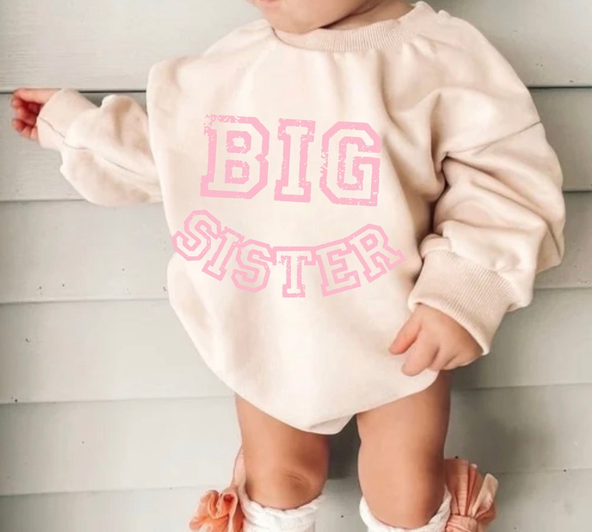 Big Sister Baby Sweatshirt Bubble Romper Hippo Boutique