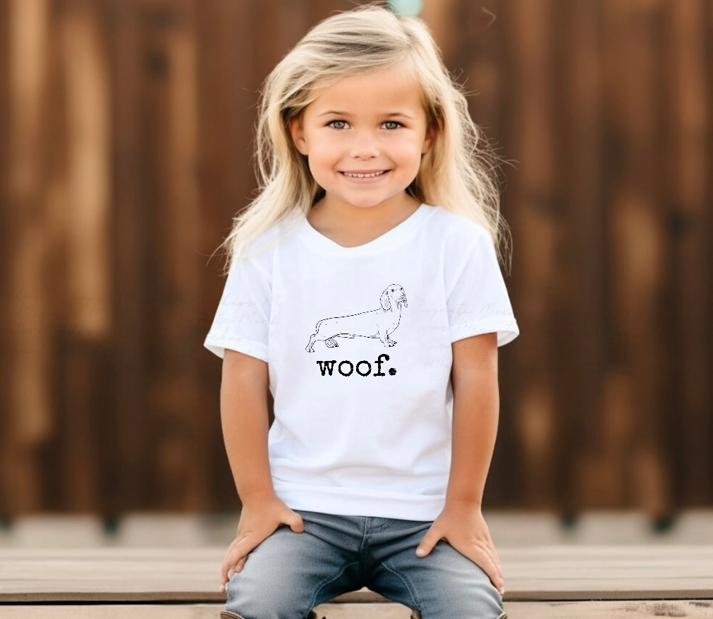 Woof Dog Baby & Toddler tshirt Hippo Boutique