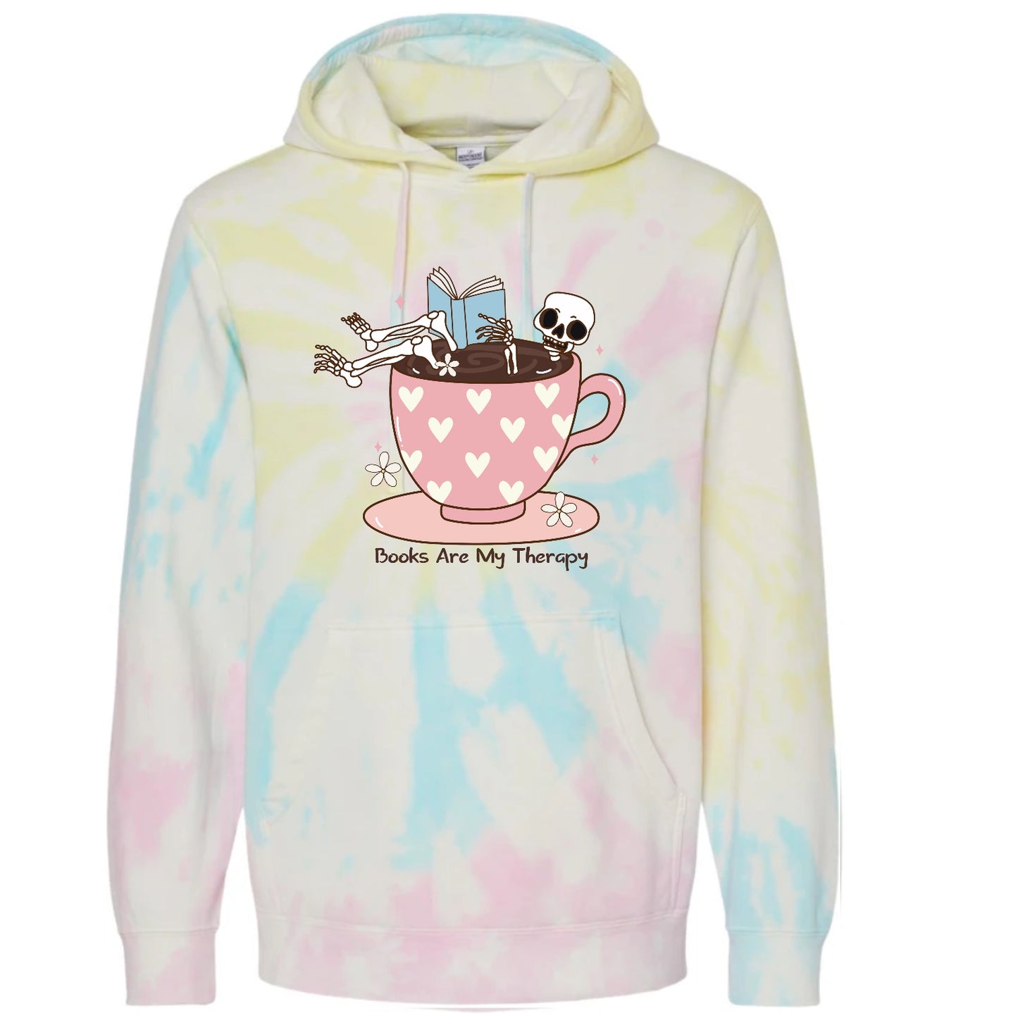 Books are My Therapy Tie Dye Hoodies Hippo Boutique