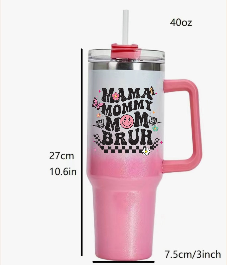 Retro Mama Mommy Mom Bruh 40oz Shimmer Tumbler with Handle – Hippo