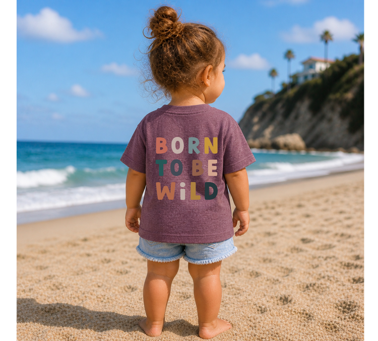 Toddler t-shirt- Born to be wild Hippo Boutique