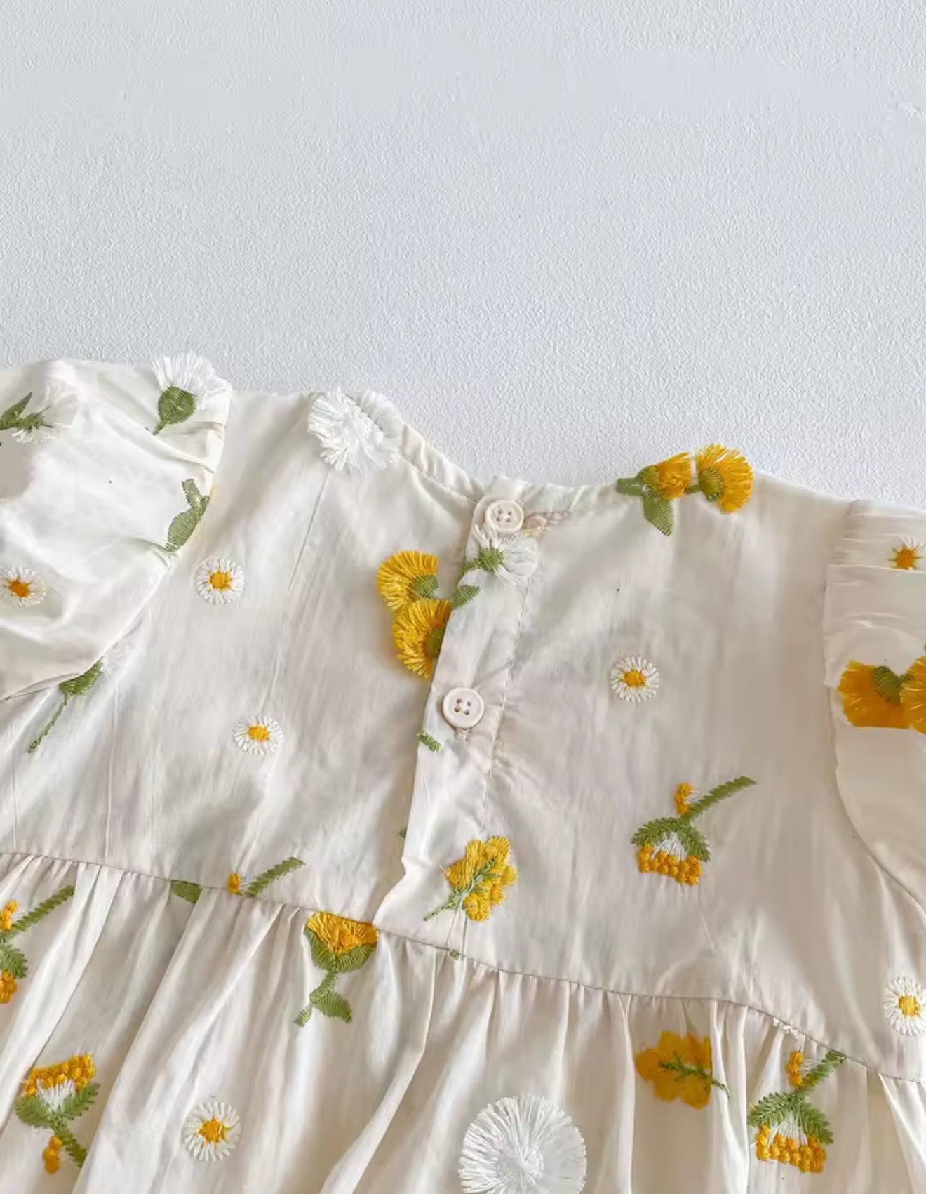Newborn Baby Embroidered Floral Short Sleeve Romper Hippo Boutique