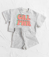 Girl Power Baby Girl T-Shirt & Shorts outfit Hippo Boutique