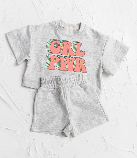 Girl Power Baby Girl T-Shirt & Shorts outfit Hippo Boutique