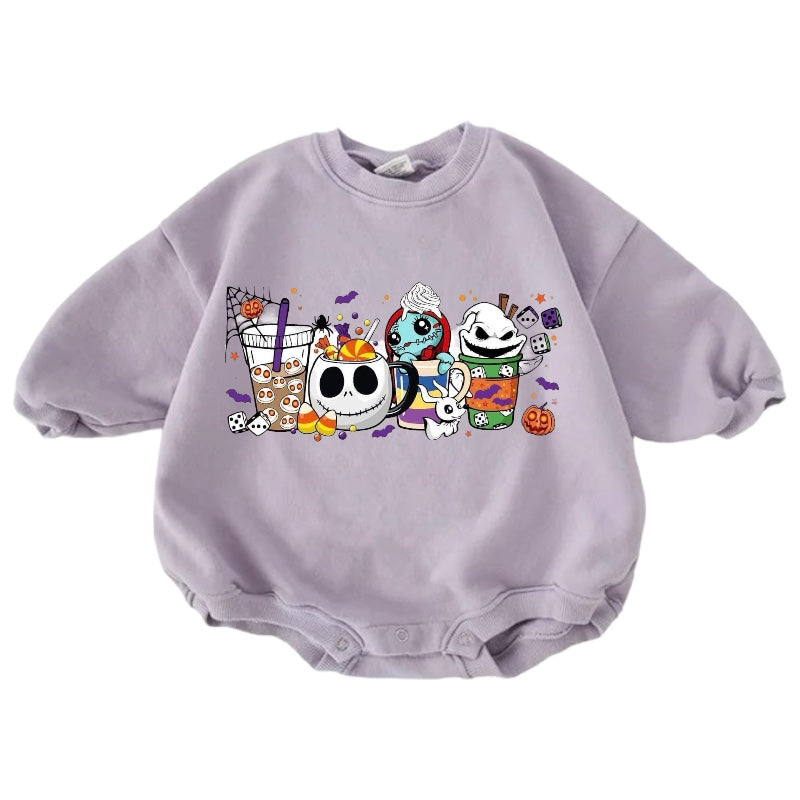 Nightmare Cotton Baby Halloween Sweatshirt Romper Hippo Boutique