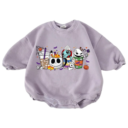 Nightmare Cotton Baby Halloween Sweatshirt Romper Hippo Boutique