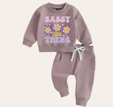 Sassy Little Thing Sweatshirt & Pants Set Hippo Boutique