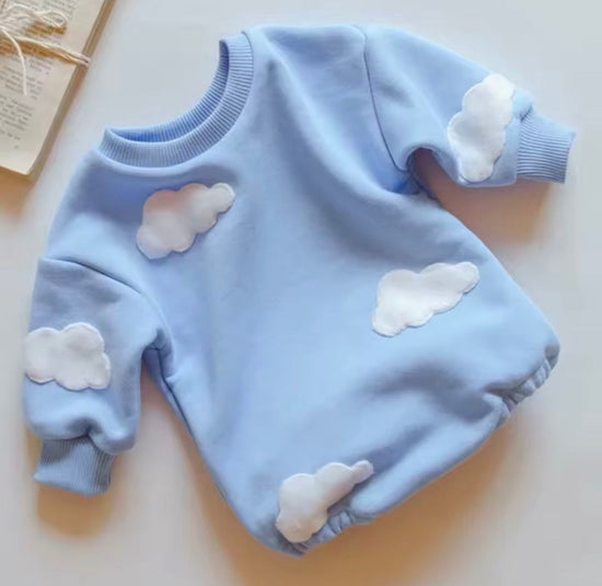 Cloud Sweatshirt Romper Hippo Boutique