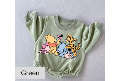 Pooh friends baby Oversized Sweatshirt Romper Hippo Boutique