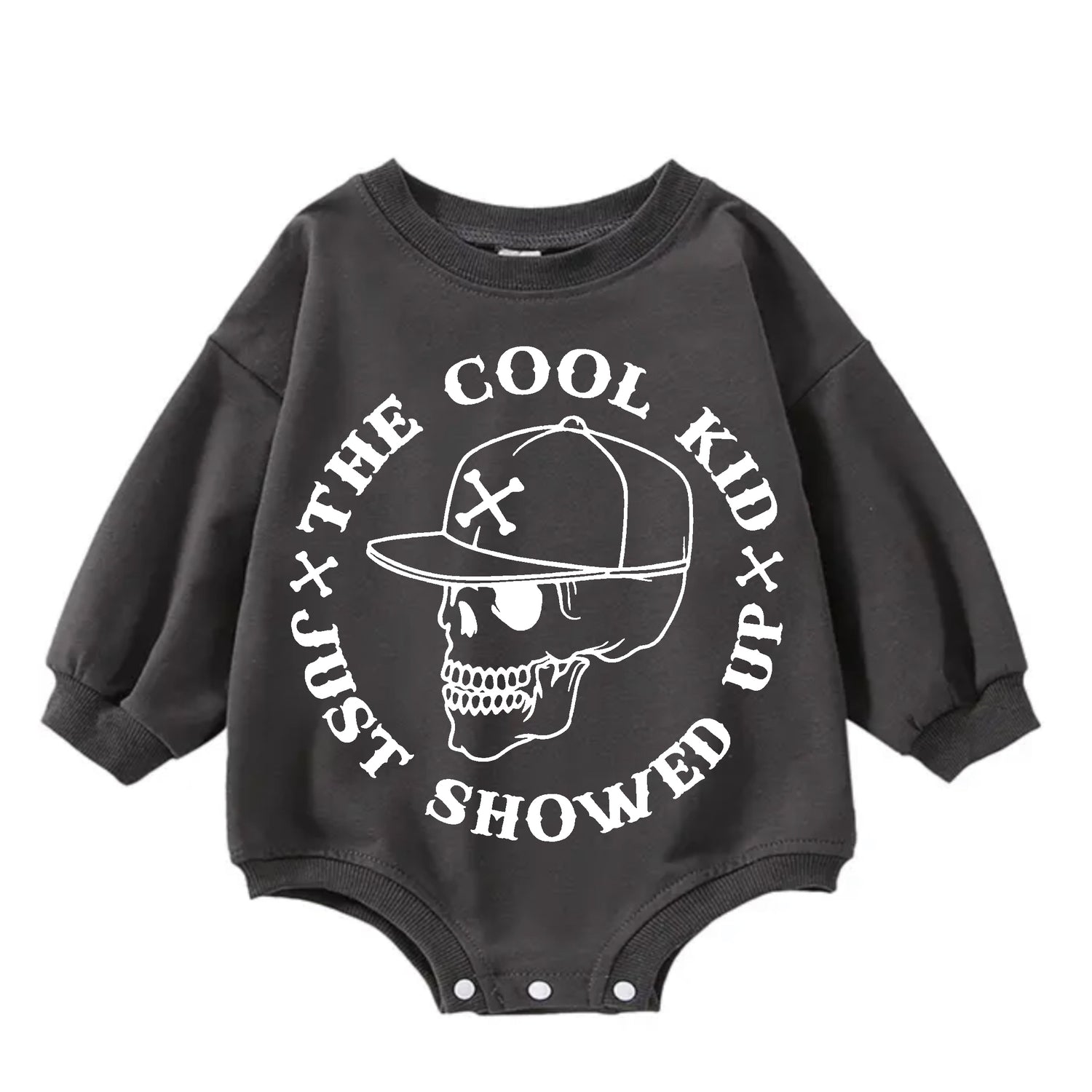 The Cool Kid just showed up Oversized Sweatshirt Romper Hippo Boutique