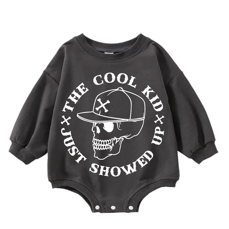 The Cool Kid just showed up Oversized Sweatshirt Romper Hippo Boutique