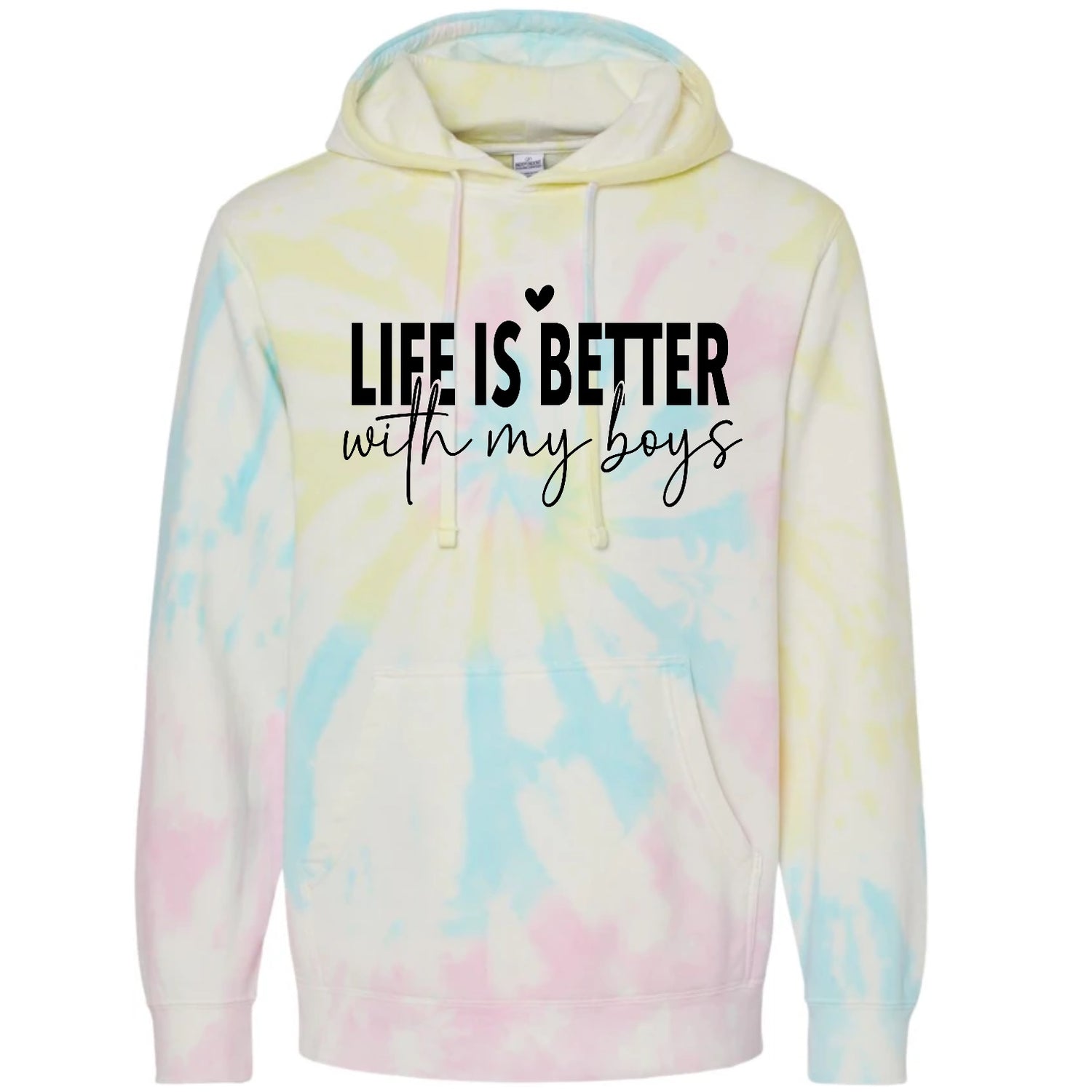 Life is Better with my Boys Tie Dye Hoodies Hippo Boutique