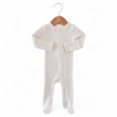 Organic Newborn Waffle Baby Footie Bodysuit with hat Hippo Boutique