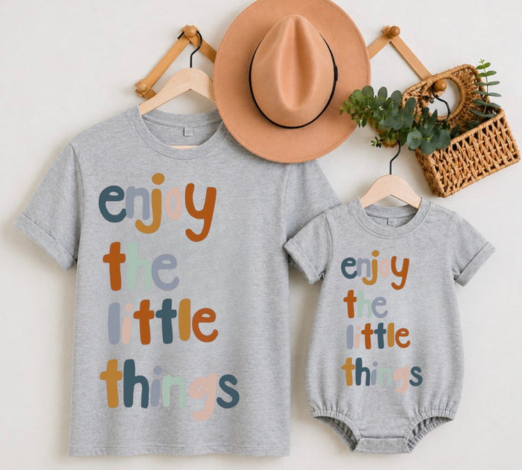 Mama & Mini Matching T-Shirts & Romper - Enjoy the little things Hippo Boutique