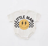 Little Man Retro Baby Boy t-shirt Bubble Romper Hippo Boutique