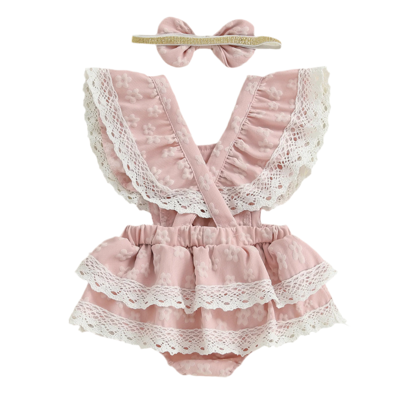 Baby Floral Sleeveless Ruffled Dress Bodysuit Hippo Boutique