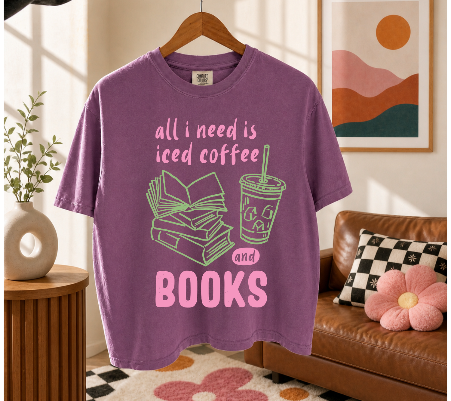 Cropped T-Shirts - Iced Coffee & Books Hippo Boutique