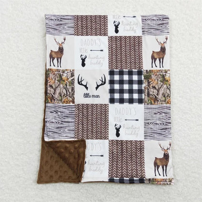 Deer Camo little man Minky Baby boy Blanket Hippo Boutique