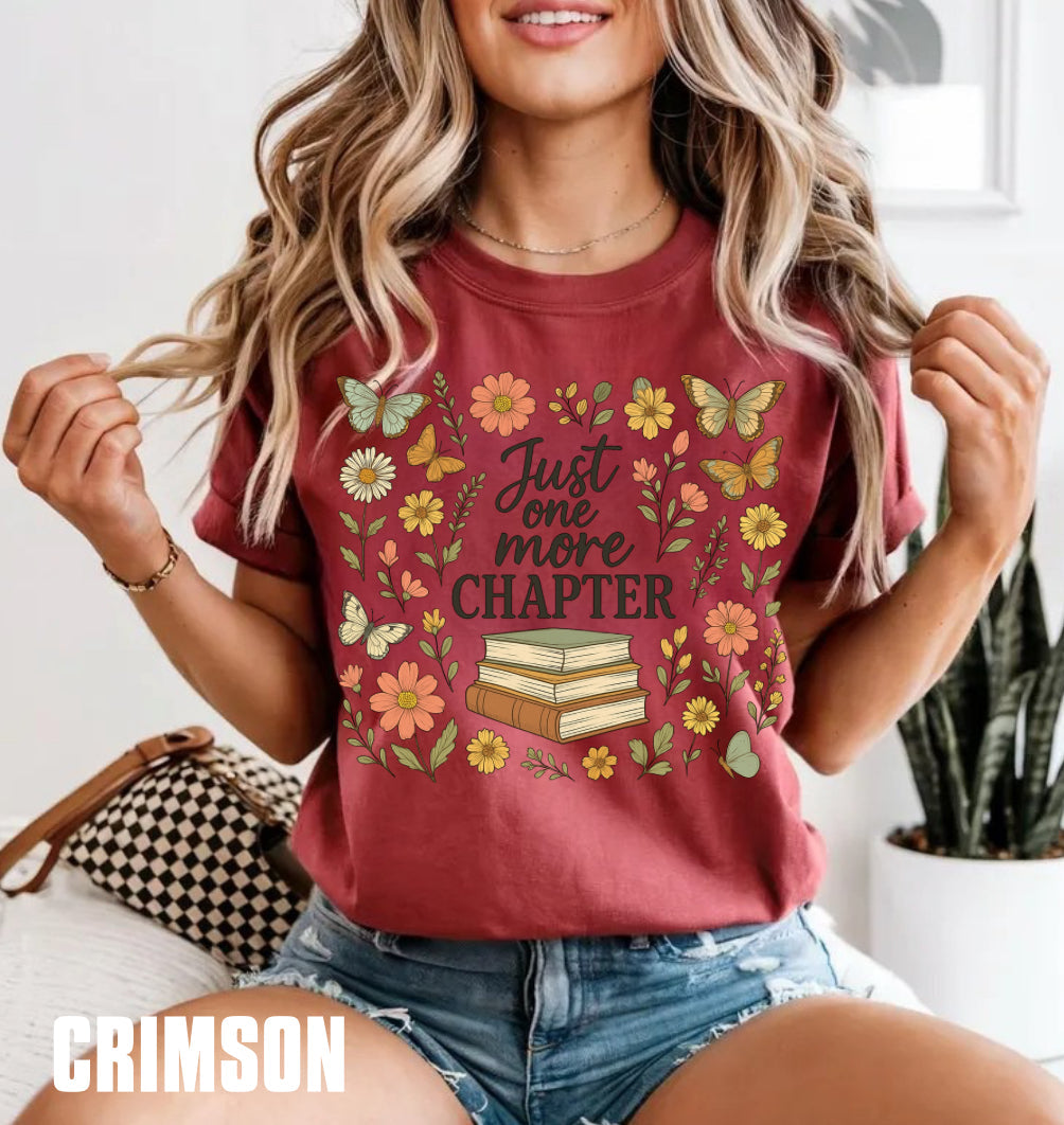 Bookish One More Chapter Floral Women’s T-Shirt Hippo Boutique
