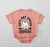 Baby Halloween t-shirt Bubble Romper - Cute but Creepy Ghost Hippo Boutique