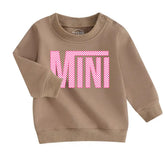 Pink Checkered Mini Baby & toddler sweatshirt Hippo Boutique