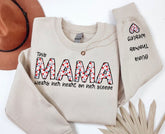 Custom Floral Mama Sweatshirt with children’s name on sleeve Hippo Boutique