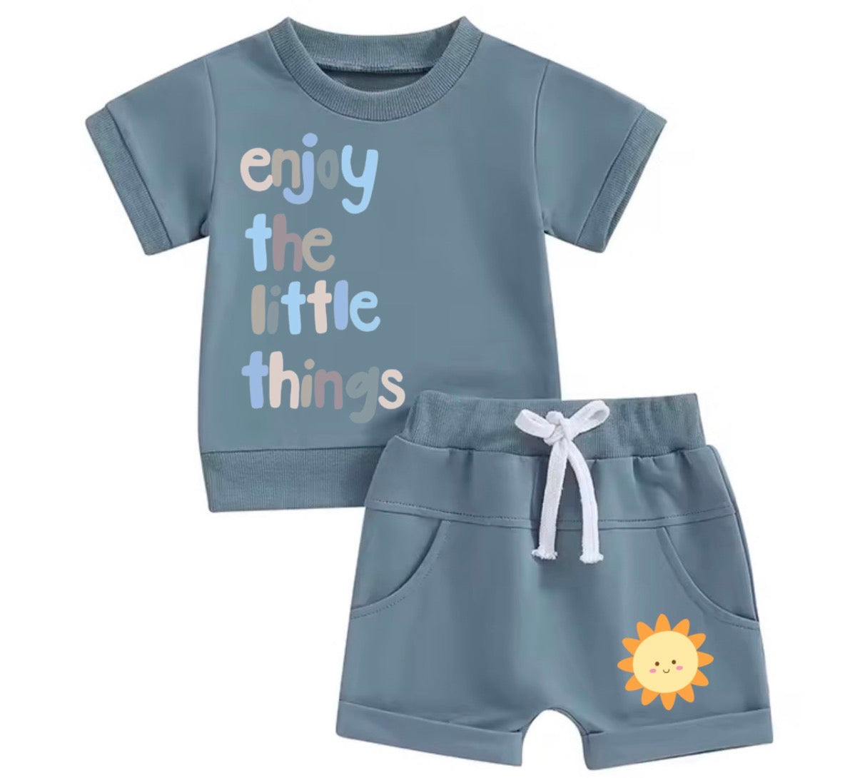 Enjoy the little things Baby and Kids cotton t-shirt & shorts outfit (Copy) Hippo Boutique