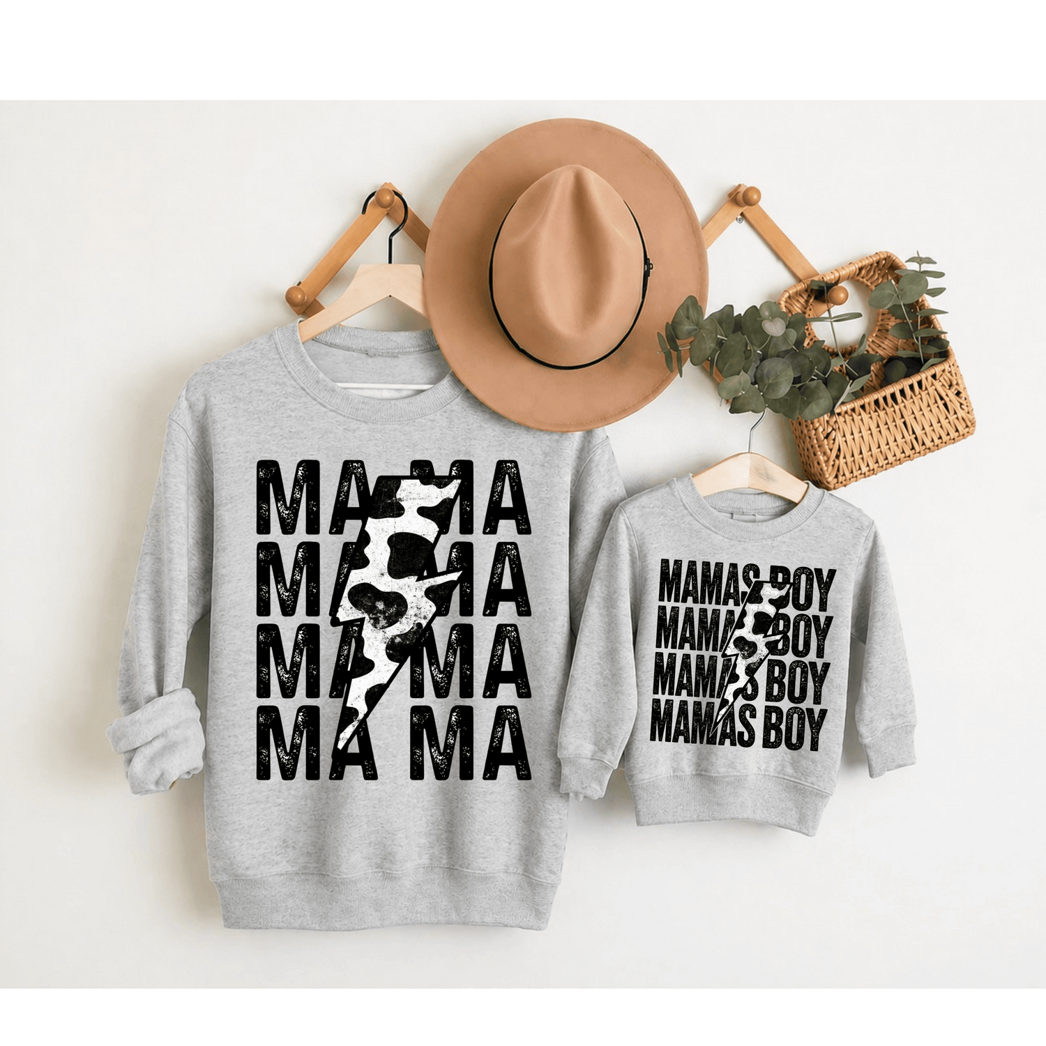 Mama & Mini Matching Sweatshirts - Mama’s Boy Hippo Boutique