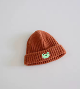 Smiley Frog Knit Baby Winter Hat Hippo Boutique