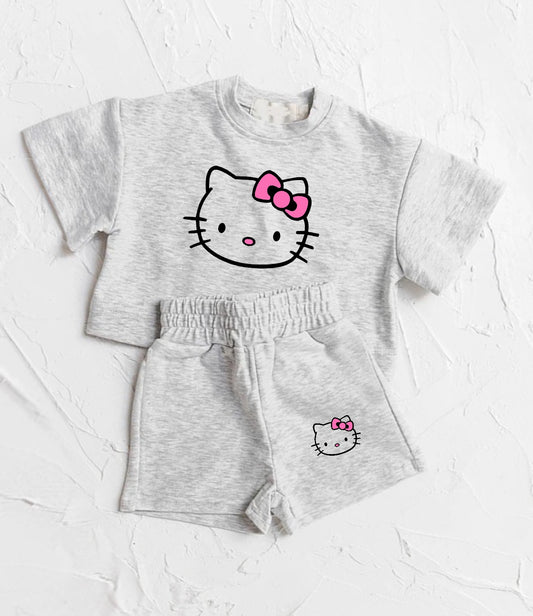 Kitty Baby Girl T-Shirt & Shorts Outfit Hippo Boutique
