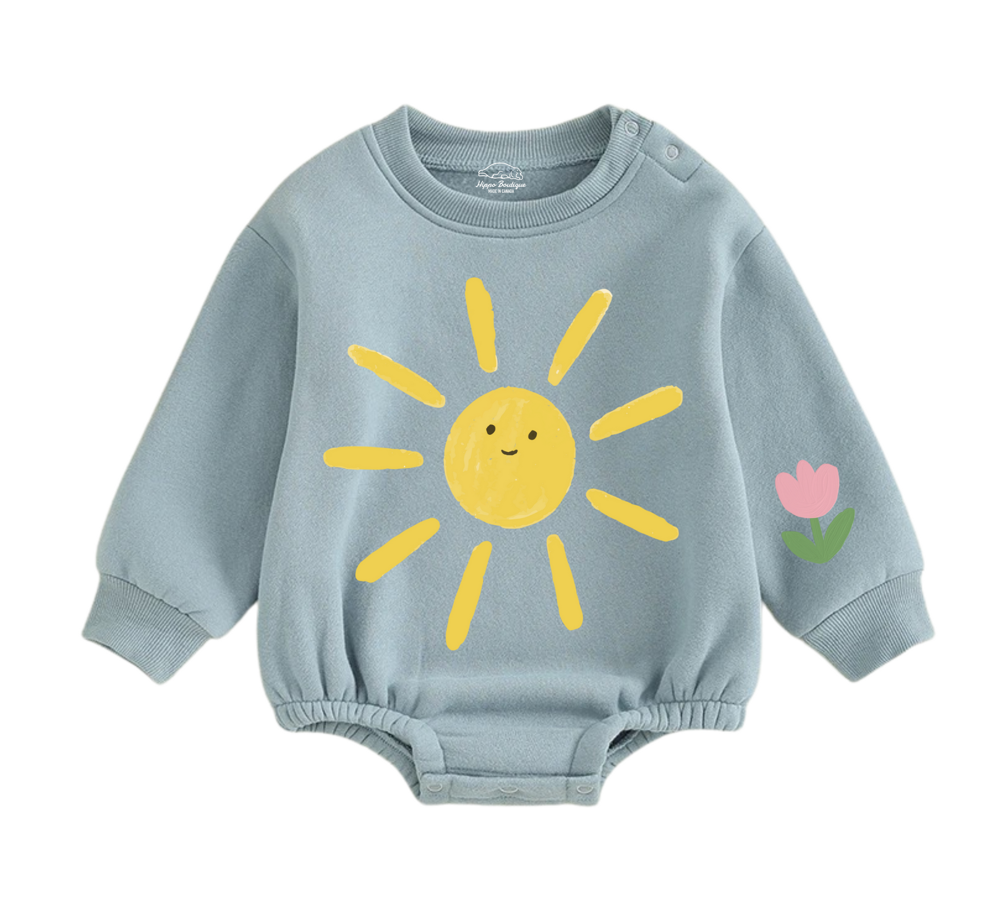 Soft warm fleece oversized Romper - Rainbow Hippo Boutique