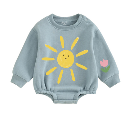 Soft warm fleece oversized Romper - Rainbow Hippo Boutique