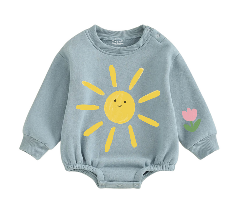 Soft warm fleece oversized Romper - Rainbow Hippo Boutique