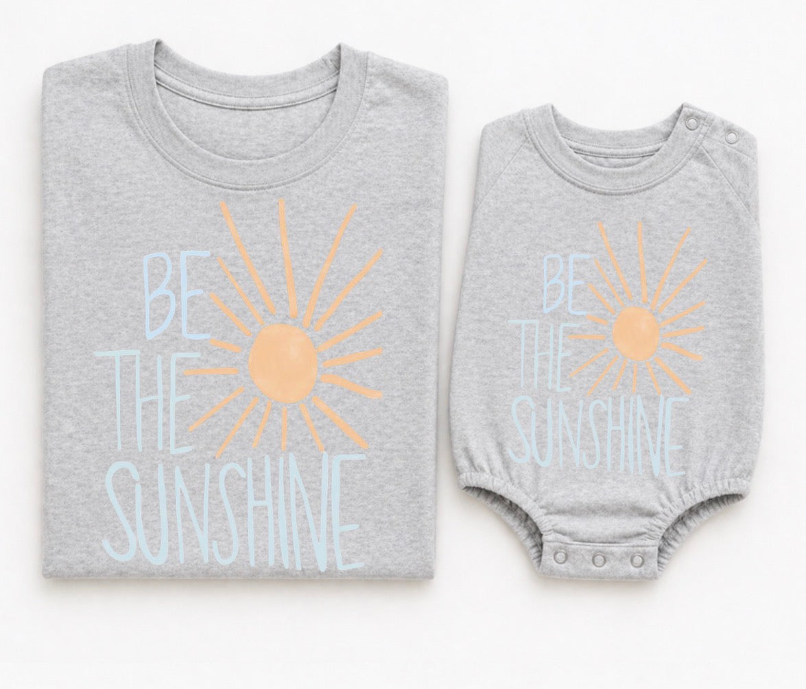 Mama & Mini Matching T-Shirts & Romper - Be the sunshine Hippo Boutique