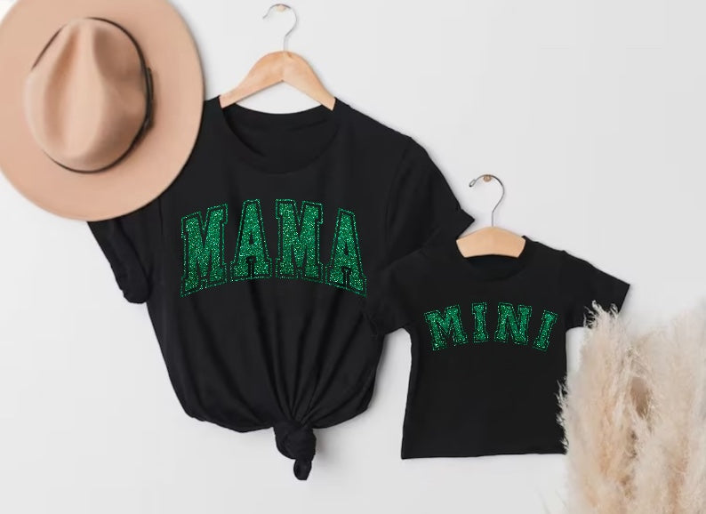 Glitter Mama & Mini Matching T-Shirts - Black Hippo Boutique