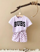 Bubs T-Shirt & Checkered Shorts Set Hippo Boutique