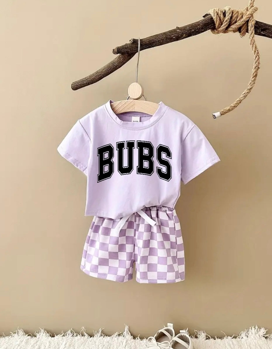 Bubs T-Shirt & Checkered Shorts Set Hippo Boutique