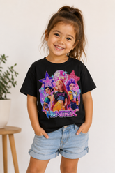 Girls KPop Demon Hunters HUNTR/X Graphic T-Shirt – Purple Kids Tee Hippo Boutique