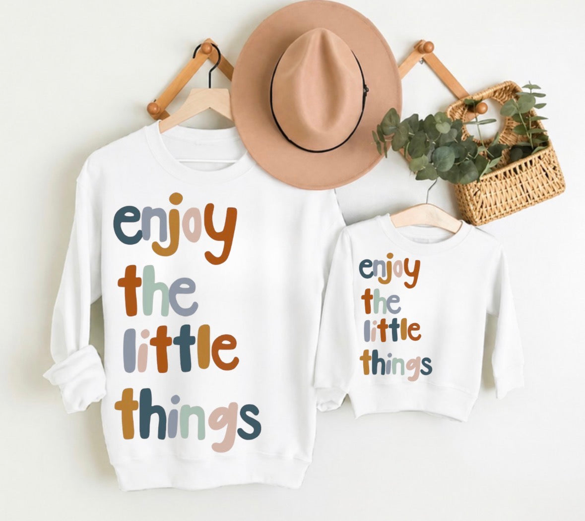 Mama & Mini Matching Sweatshirts - Enjoy the little things Hippo Boutique