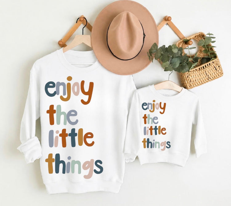 Mama & Mini Matching Sweatshirts - Enjoy the little things Hippo Boutique