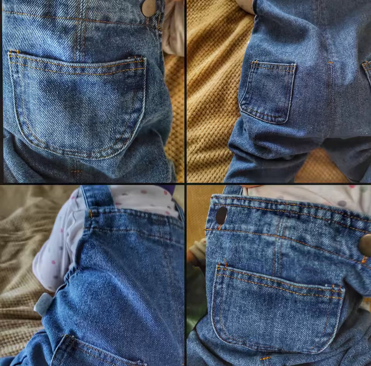 Baby & Toddler Denim Coveralls Hippo Boutique