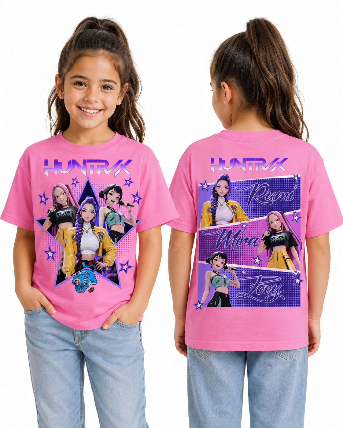 Girls KPop Demon Hunters HUNTR/X Graphic T-Shirt Hippo Boutique