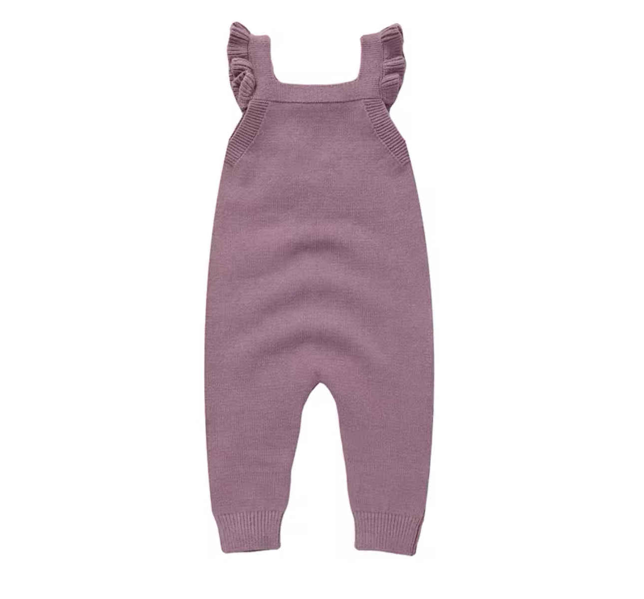Baby Ruffled Knit Suspender romper bodysuit Hippo Boutique
