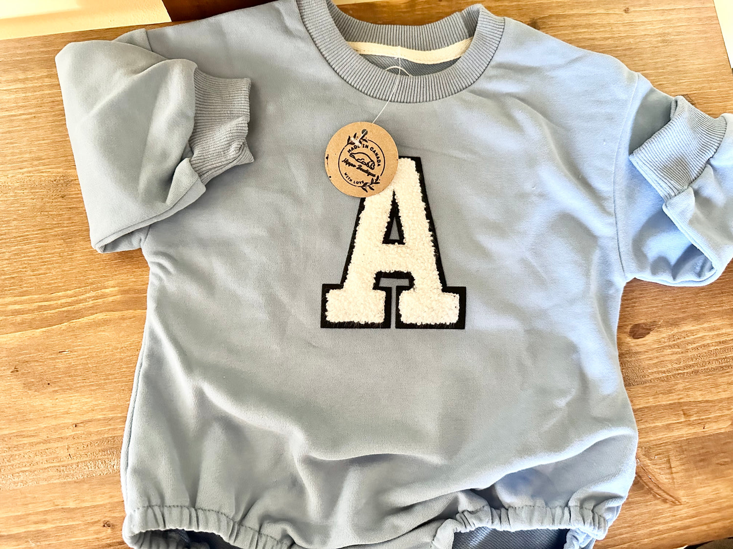 Custom Letter French Terry Sweatshirt Romper Hippo Boutique