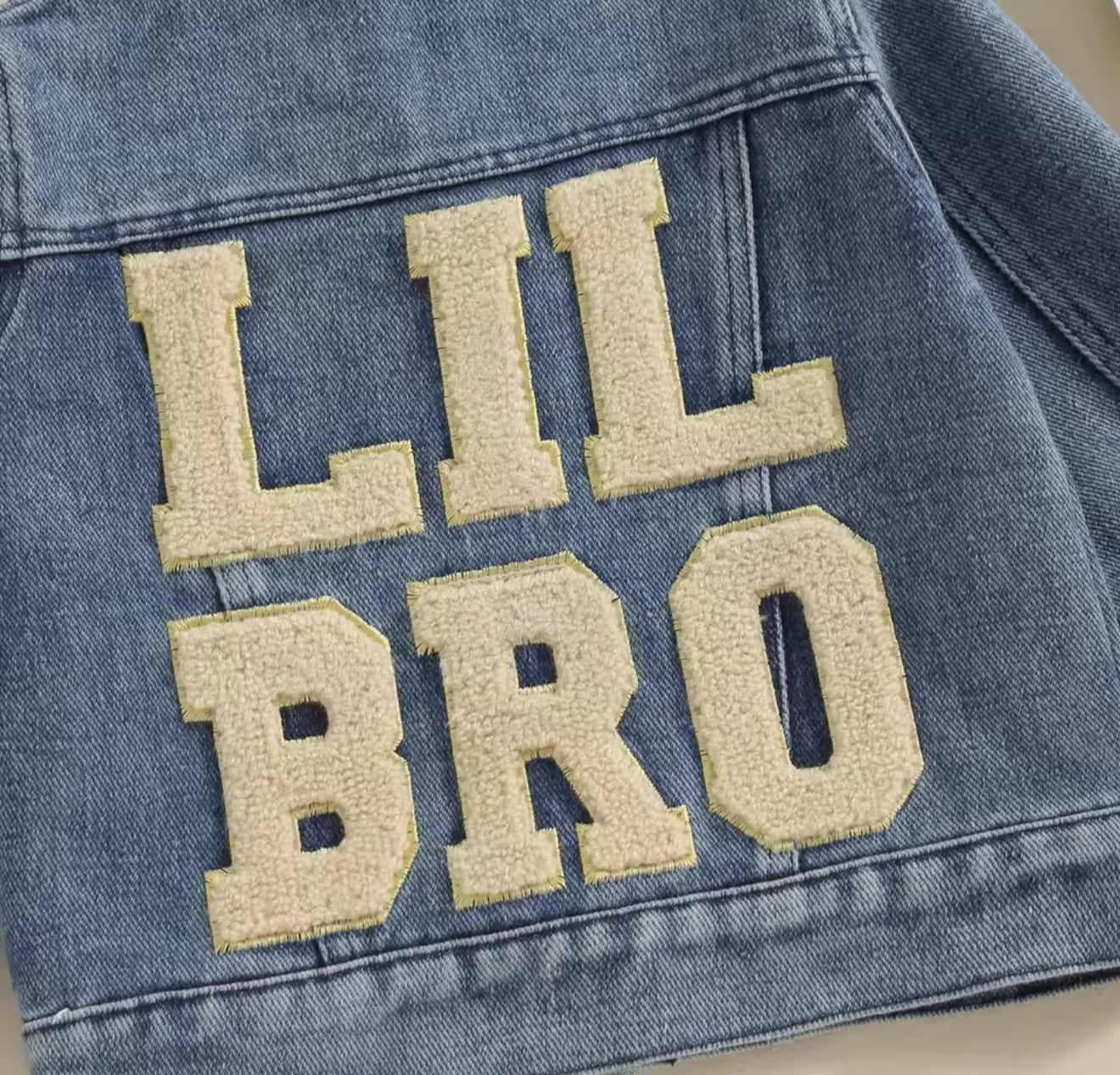 Big Bro Lil Bro Embroidered Baby & Toddler Jean Jacket Hippo Boutique