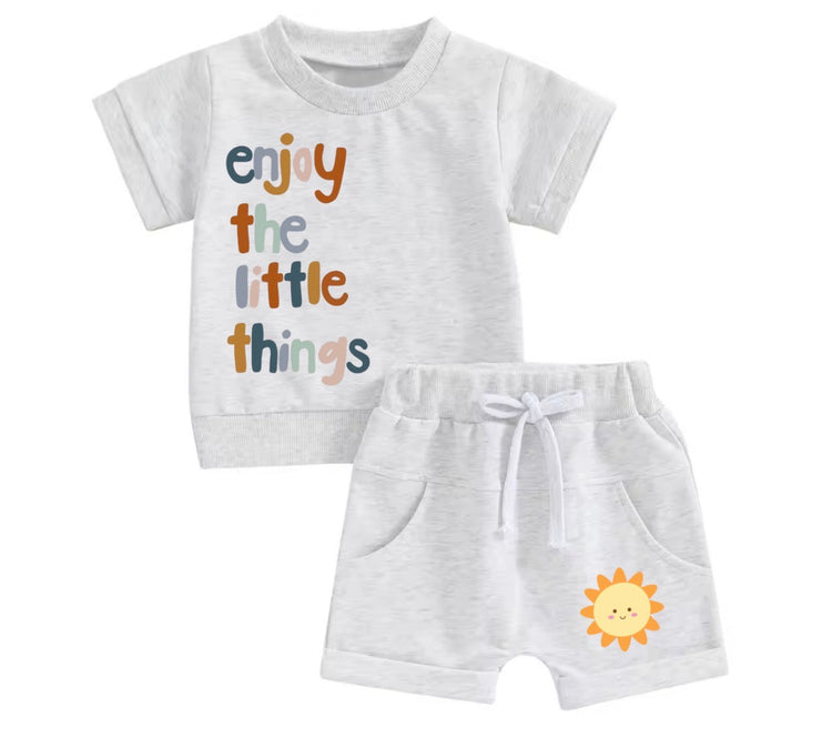 Enjoy the little things Baby and Kids cotton t-shirt & shorts outfit (Copy) Hippo Boutique