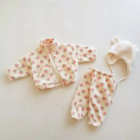 Baby & Toddler Half Zip Flannel Outfit Hippo Boutique