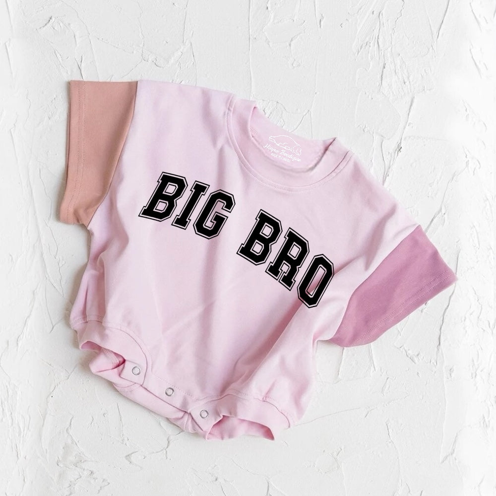 Big Bro baby Color Block T-Shirt Bubble Romper Hippo Boutique